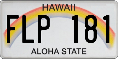 HI license plate FLP181