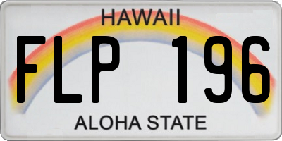 HI license plate FLP196