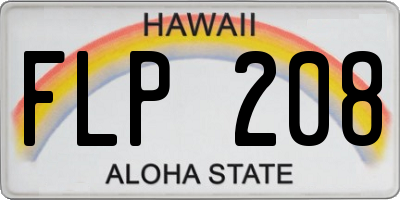 HI license plate FLP208