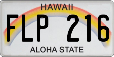 HI license plate FLP216
