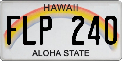 HI license plate FLP240