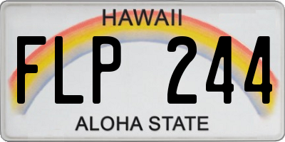 HI license plate FLP244