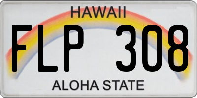 HI license plate FLP308