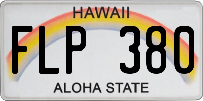 HI license plate FLP380