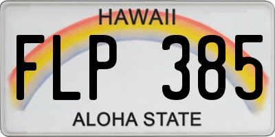 HI license plate FLP385