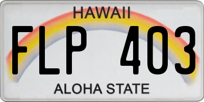 HI license plate FLP403