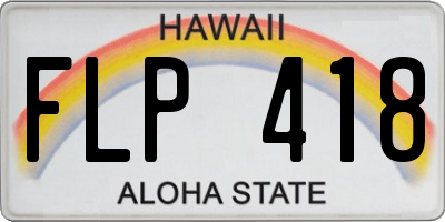 HI license plate FLP418