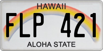 HI license plate FLP421