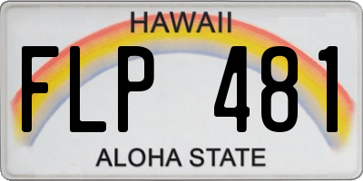 HI license plate FLP481