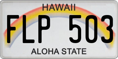 HI license plate FLP503