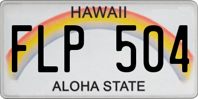HI license plate FLP504