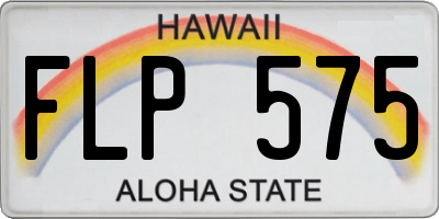 HI license plate FLP575