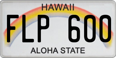 HI license plate FLP600