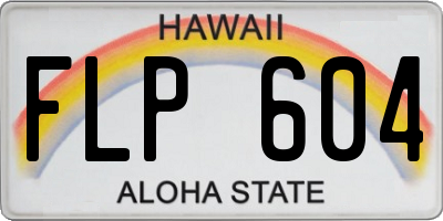 HI license plate FLP604
