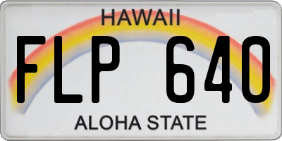 HI license plate FLP640
