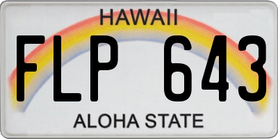 HI license plate FLP643