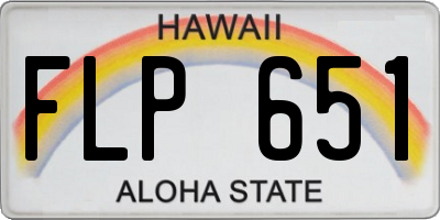 HI license plate FLP651