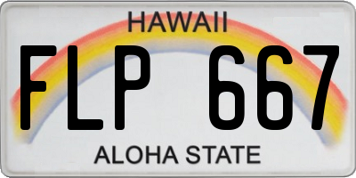 HI license plate FLP667