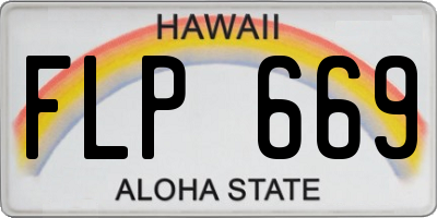 HI license plate FLP669