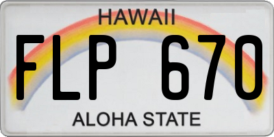 HI license plate FLP670