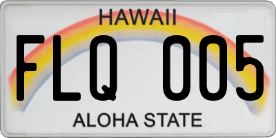 HI license plate FLQ005