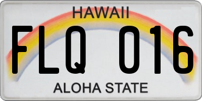 HI license plate FLQ016