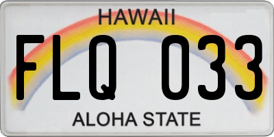 HI license plate FLQ033