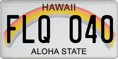 HI license plate FLQ040