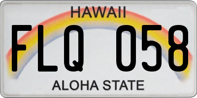 HI license plate FLQ058