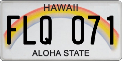 HI license plate FLQ071