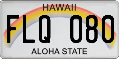 HI license plate FLQ080