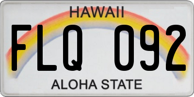 HI license plate FLQ092