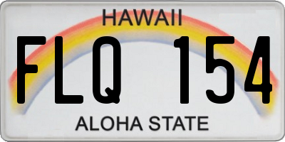 HI license plate FLQ154