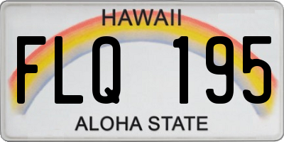 HI license plate FLQ195