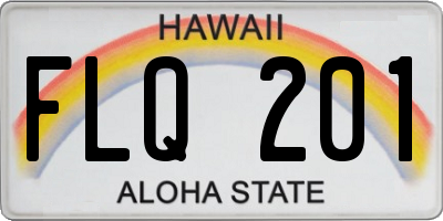 HI license plate FLQ201