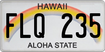 HI license plate FLQ235