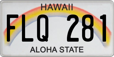 HI license plate FLQ281