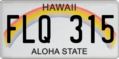 HI license plate FLQ315