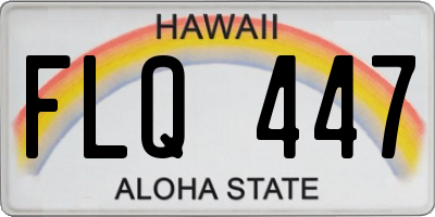 HI license plate FLQ447
