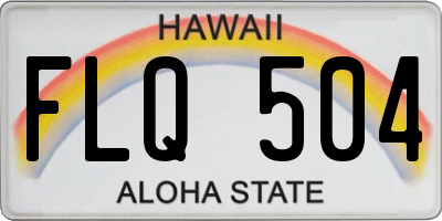 HI license plate FLQ504