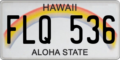 HI license plate FLQ536
