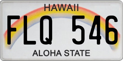 HI license plate FLQ546