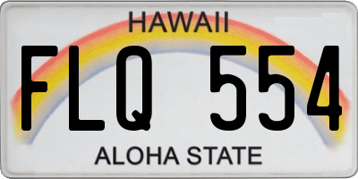 HI license plate FLQ554