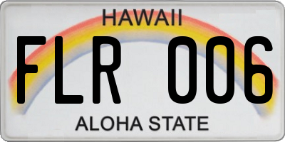 HI license plate FLR006