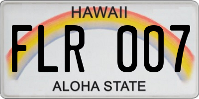 HI license plate FLR007