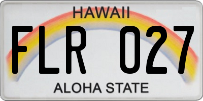 HI license plate FLR027