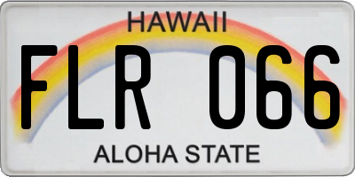 HI license plate FLR066