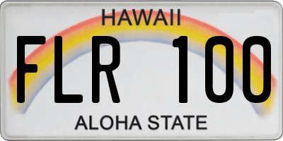 HI license plate FLR100