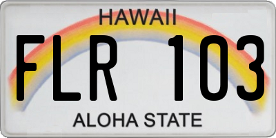 HI license plate FLR103