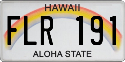 HI license plate FLR191